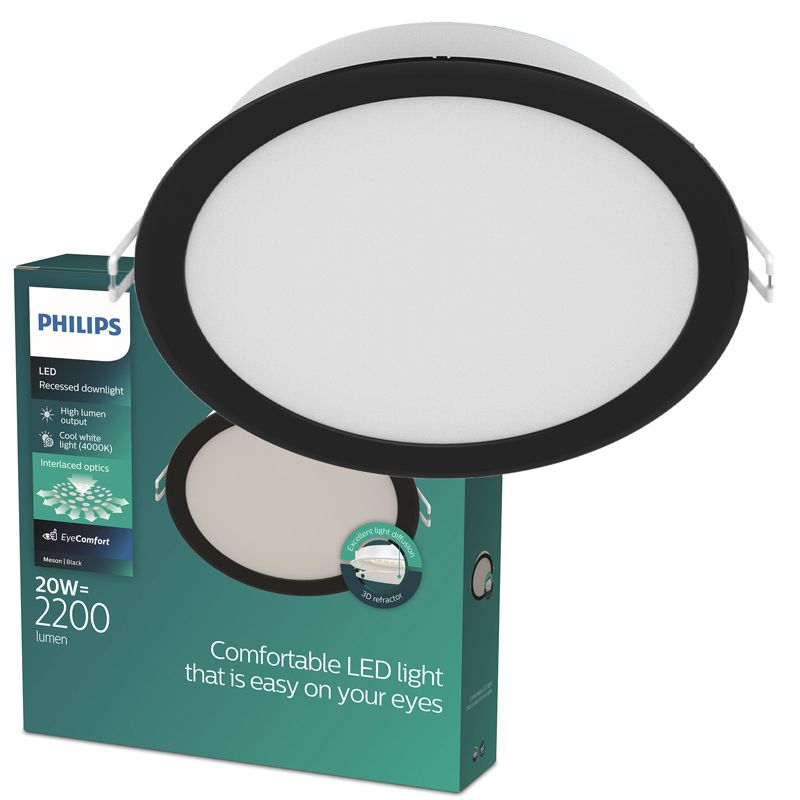 Panel LED Meson Philips Oprawa Podtynkowa Wpuszczana LED 20W 2200lm 4000K Czarna 1 szt.
