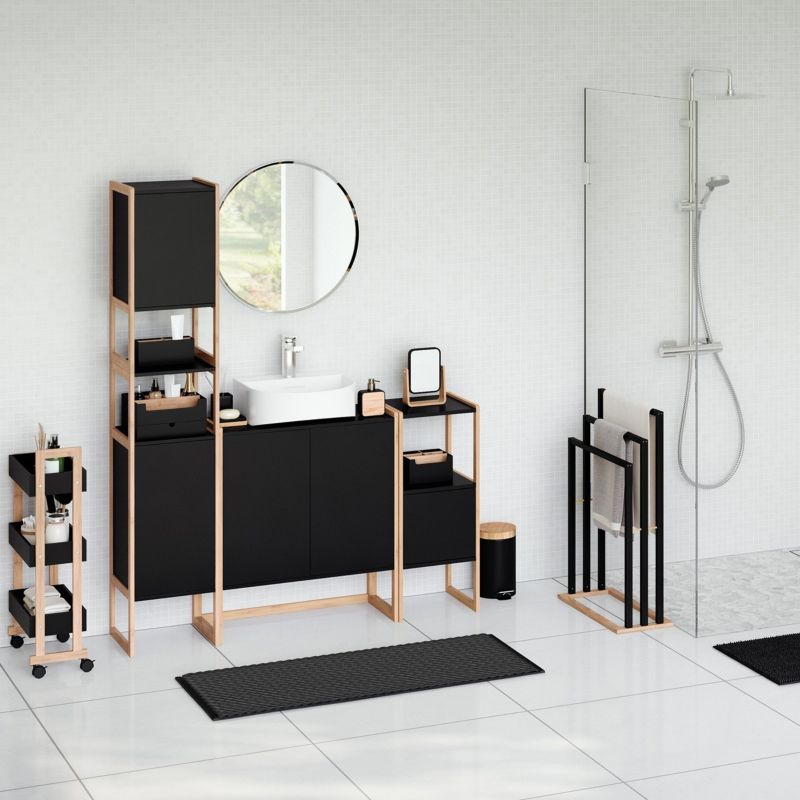 Szafka łazienkowa Natureo Black 5Five Simply Smart czarna 80 x 33 cm 1 szt.