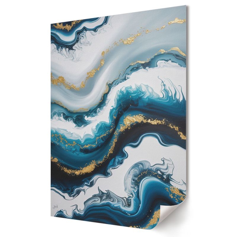 Plakat Wallfluent Format A2 Turkusowe fale Studio Pixel 1 szt.