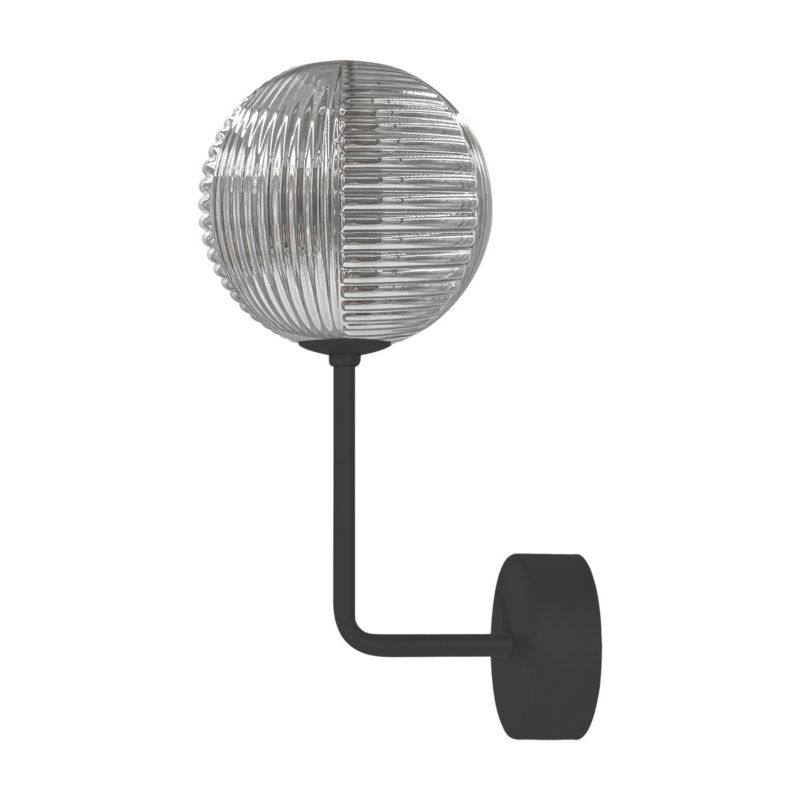 Kinkiet ryflowany klosz Kaja GRETA grafitowo-czarny 1xG9x10W IP20 - 1 szt.