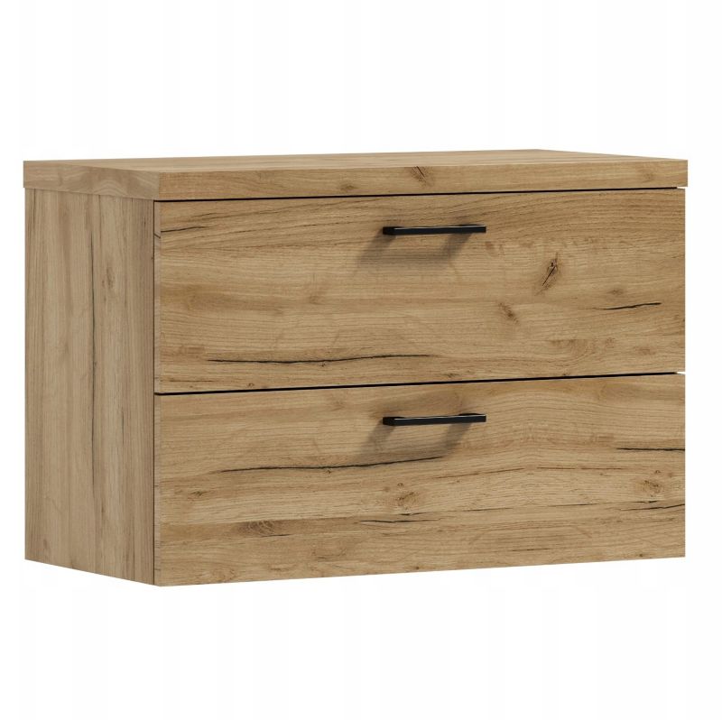 Szafka łazienkowa wisząca POD UMYWALKĘ Lume 80 cm BETTER HOME dąb craft złoty 1 szt