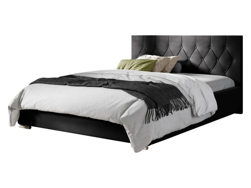 Łóżko tapicerowane MIRJAN 24 Sky Tap 200x200 czarny 1 szt.