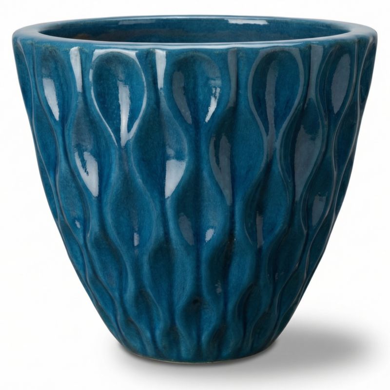 Doniczka ceramiczna Provencelia MONET szkliwiona mrozoodporna 48 x 48 cm Antyczny niebieski 1szt