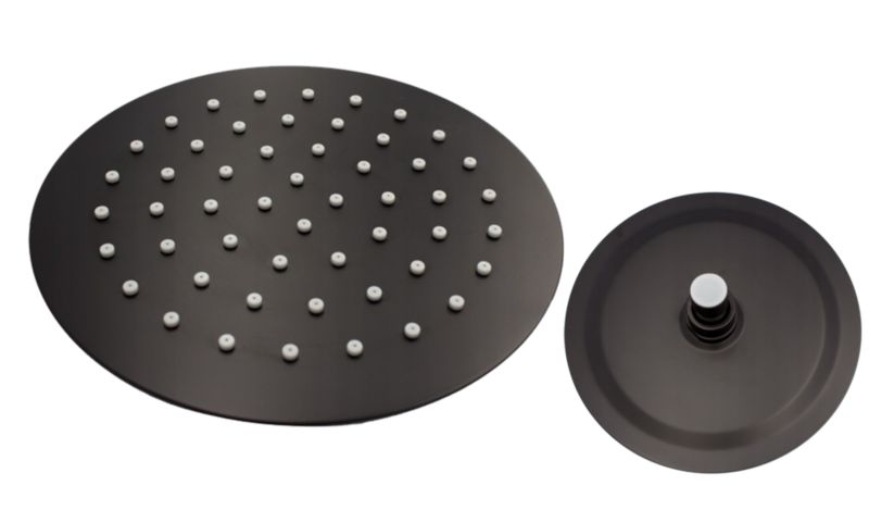 Deszczownica Okrągła Granitan Czarna Slim 30 Metalowa Prysznic Natryskowa Łazienka 1 szt.