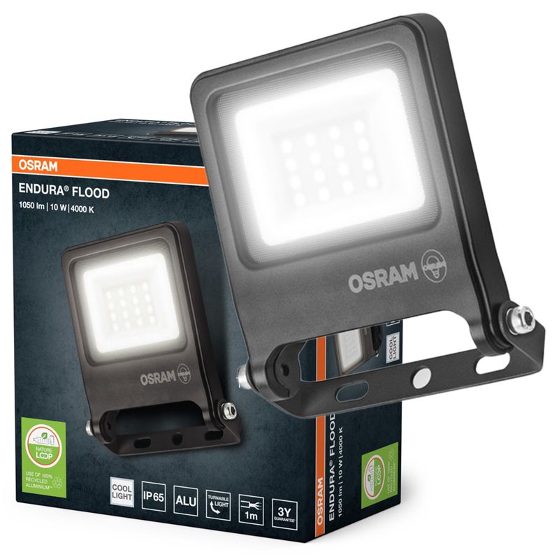 Naświetlacz Endura LED Osram Reflektor Zewnętrzny 10W 1000lm 4000K Szary IP65 1 szt.