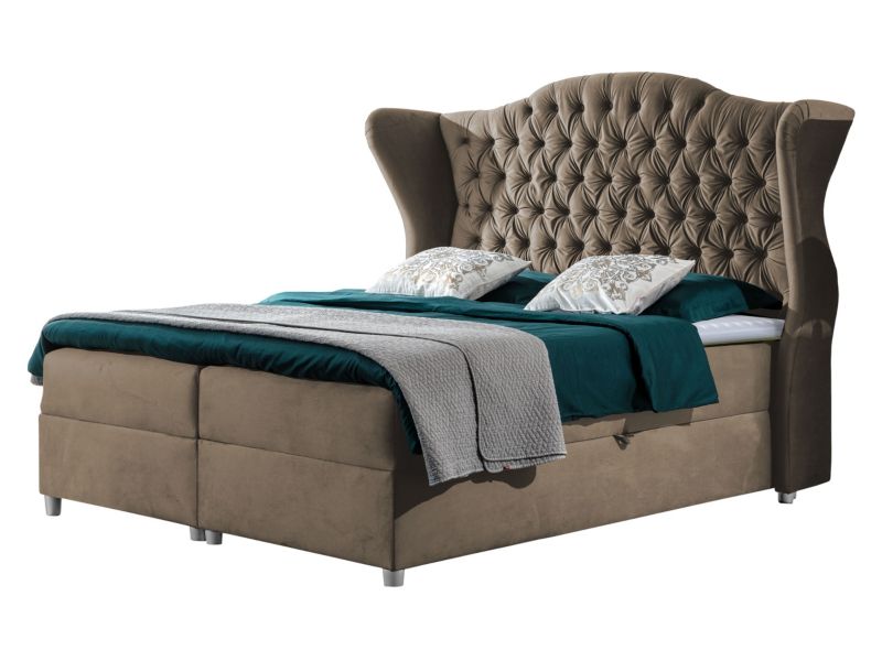 Łóżko kontynentalne MIRJAN 24 Livia 160x200 ciemny beż 1 szt.