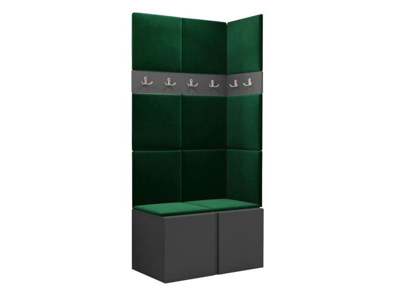 Garderoba MIRJAN 24 Orion I grafit + butelkowa zieleń 1 kpl.