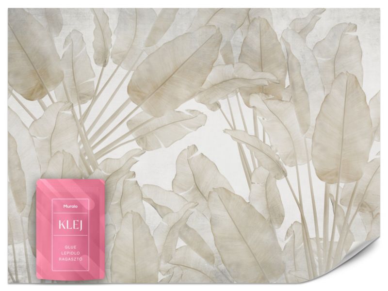 Fototapeta Muralo Beżowe Liście Bananowe 150x105 cm 1szt.