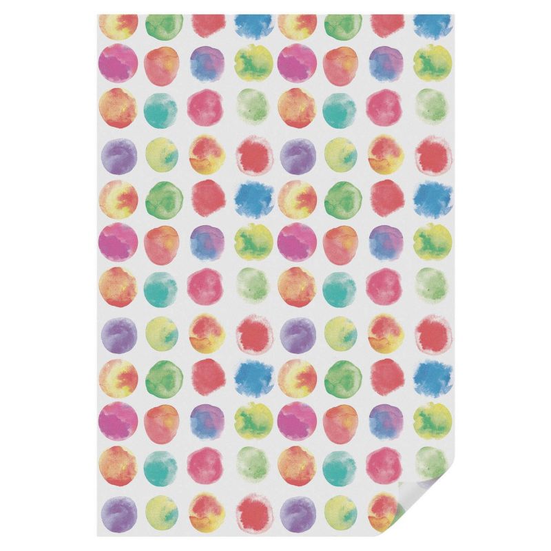 Folia Mrożona Witraż Tulup 100x146 cm Naklejka Maskująca Szybę Barwne akwarelowe kółka nowoczesny styl 1 rol.