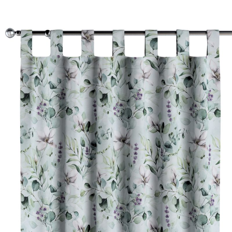 Zasłona na szelkach 1 szt. 130 x 245 cm Dekoria magnolie na miętowym tle 1 szt.