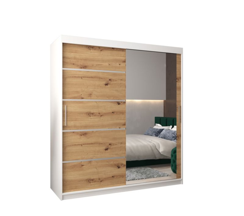Szafa przesuwna Garderoba Abiks Verona 2 180 biały + artisan 1 szt.