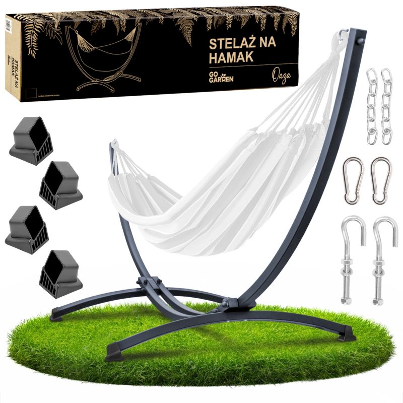 Stelaż Do Hamaka Gogarden Oaza Graphite Metalowy 250 Kg Grafitowy 300 Cm 1 Szt.