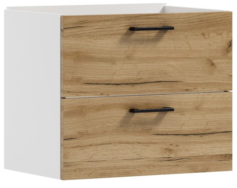 Szafka łazienkowa wisząca LUNA 80 dąb craft złoty/biały wpuszczana 1 szt.