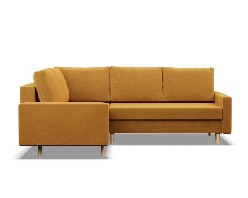 Duży narożnik TYLETEGOTU do salonu lewy MILO velvet żółty 1 szt
