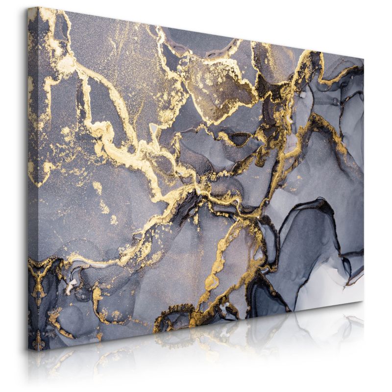 Obraz Muralo Na Płótnie Akwarelowa Abstrakcja Ze Złotem Glamour 40x30 cm 1 szt.