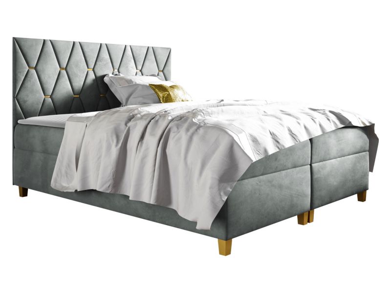 Łóżko kontynentalne MIRJAN 24 Inez 160x200 lodowy szary 1 szt.