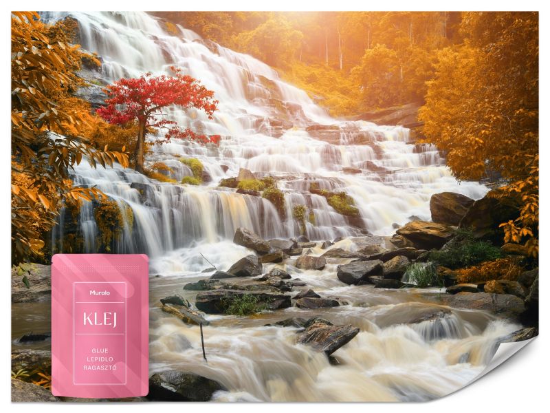 Fototapeta Muralo Jesienny Wodospad 450x315 cm 1szt.