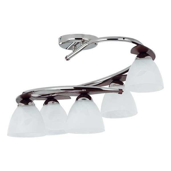 Lampa wisząca drewno Alfa ARCHIMEDES VENGE biała 5xE27x15W IP20 wym:38x60x60cm - 1 szt.