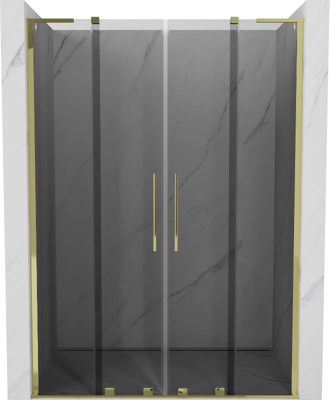 Drzwi prysznicowe rozsuwane Mexen Velar L grafit złote 160x200 cm 1 szt.