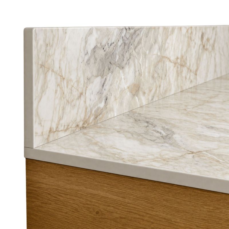 Blat łazienkowy HPL do szafki 40cm 40,5x49cm Breccia z panelem 12cm 1szt.