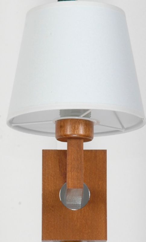 Kinkiet Ścienny EDYLIT Do Sypialni Drewniany Biały Abażur 1xE27 JURIS ANTYK 10-393 1 szt.