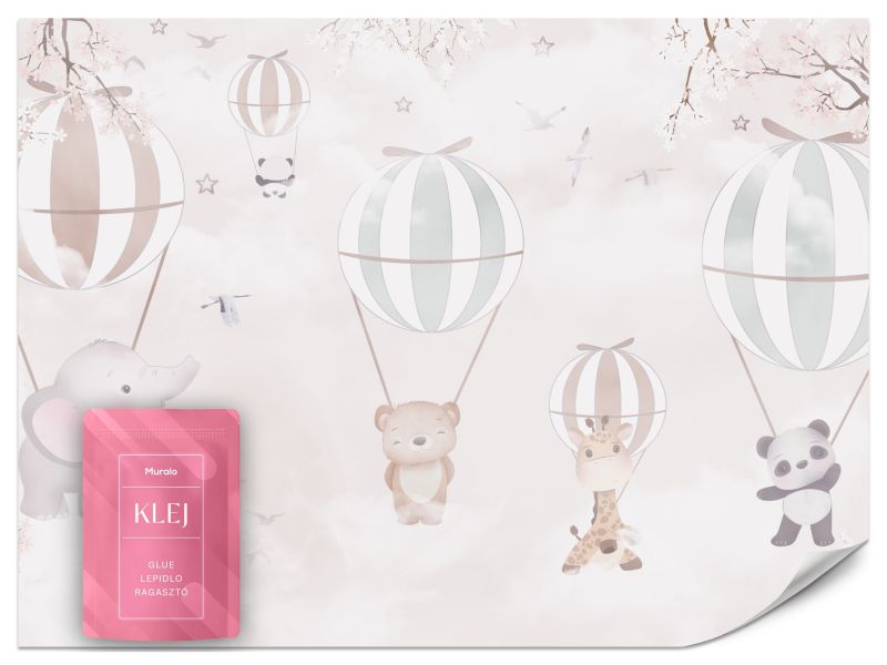 Fototapeta Muralo Zwierzątka Na Tle Nieba Do Pokoju Dziecka 350x256 cm 1szt.