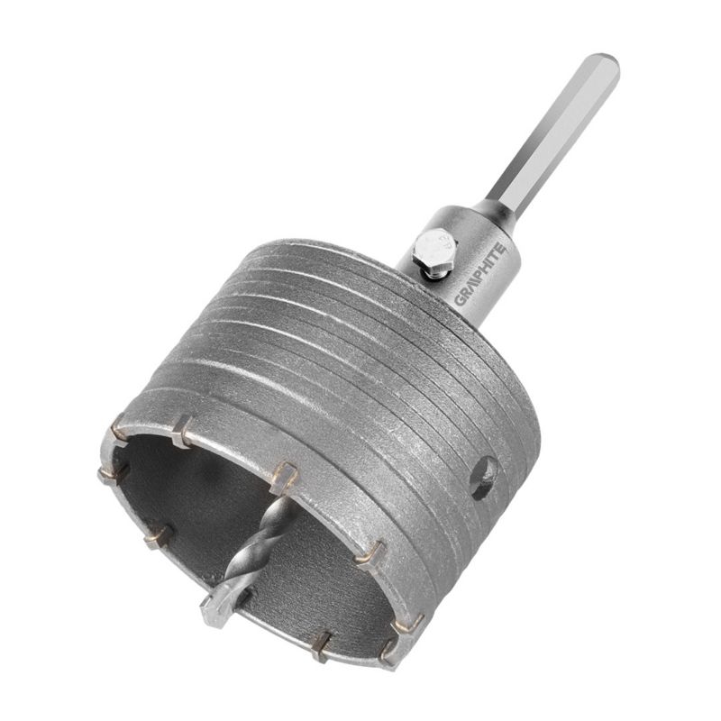 Otwornica widiowa GRAPHITE 85mm z adapterem HEX oraz wiertłem pilotującym 1 szt