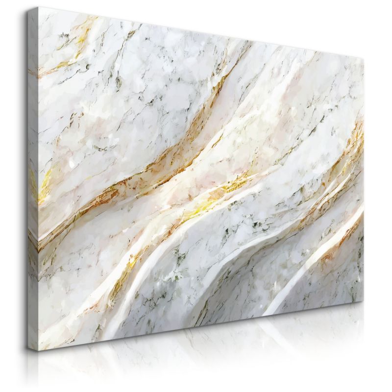 Obraz Muralo Do Salonu Biały Marmur Styl Glamour Abstrakcja 100x70 cm 1 szt.