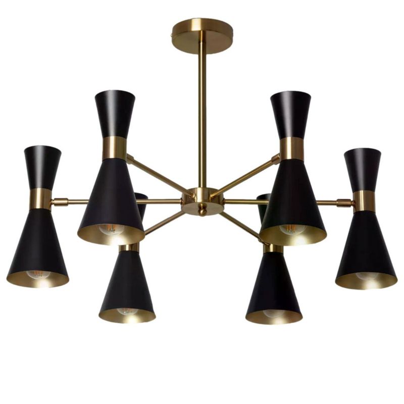 Żyrandol Abruzzo Salvatore czarno-złoty wym: 54,5 x 72 x 72 cm 6xE27 x 40W 1 szt.