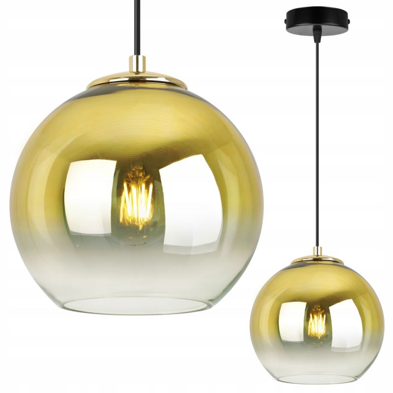 Lampa sufitowa wisząca Light Home LH Bergen Gold 1x E27 60W klosz 20cm złoty 1szt.