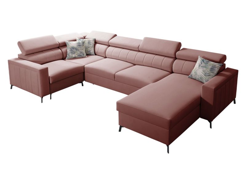 Narożnik z funkcją spania MIRJAN 24 Baltico V Mini prawy róż indyjski/wzór w liście 1 szt.