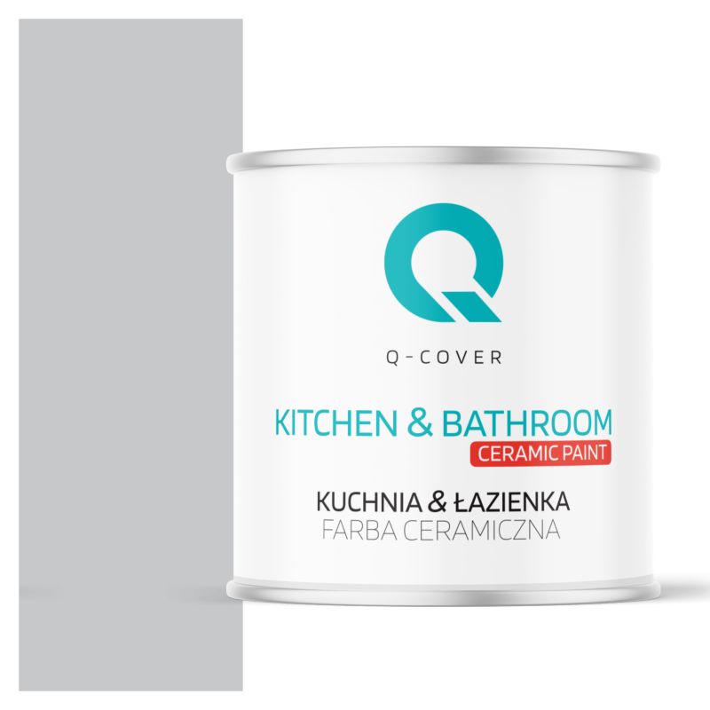 Farba Ceramiczna Kuchnia & Łazienka Q-Cover Szary jasny H1061 Głęboki Mat 2L