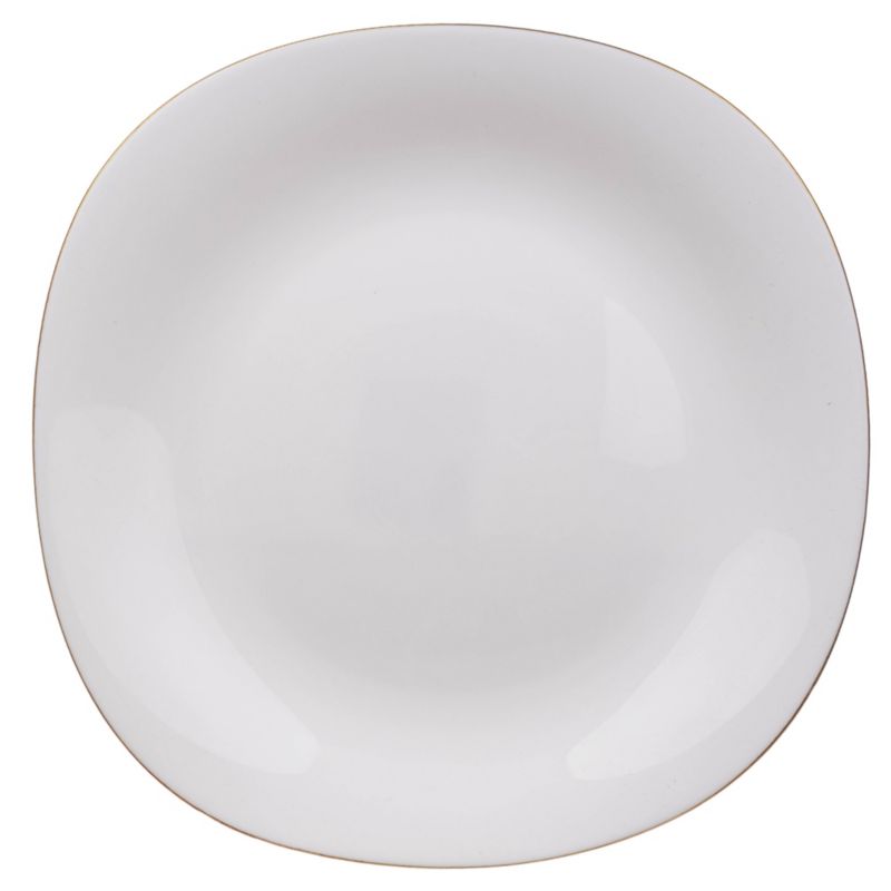 Talerz KADAX deserowy 21 cm biały ze złotym rantem 6 szt.
