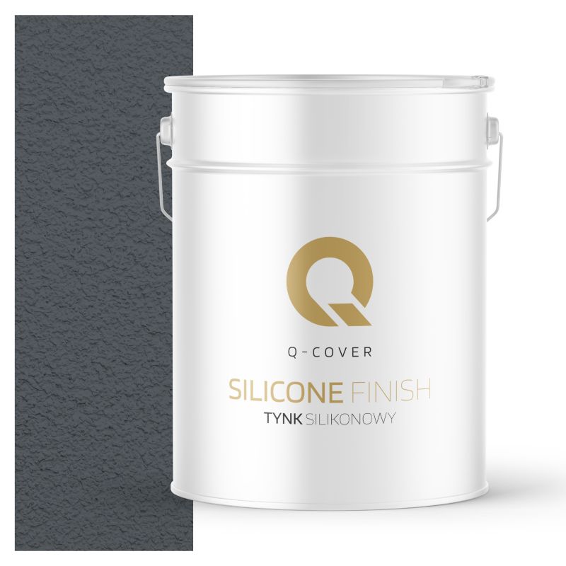 Tynk Silikonowy Elewacyjny Baranek 1.00mm Q-Cover Szary grafitowy F256 15KG