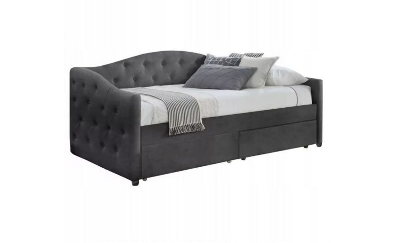 Łóżko Halmar tapicerowane ALOHA 90x200 szare z szufladami 1 szt