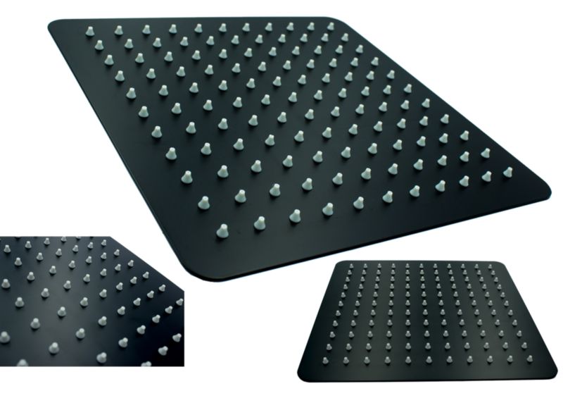 Deszczownica Prysznicowa Granitan Czarna Slim 25 Metalowa Natryskowa Kwadratowa 1 szt.