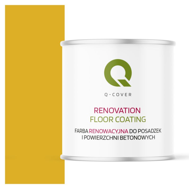 Farba Renowacyjna do Posadzek i Powierzchni Betonowych Q-Cover Żółty Cytrynowy RAL1012 Satyna 2.5L