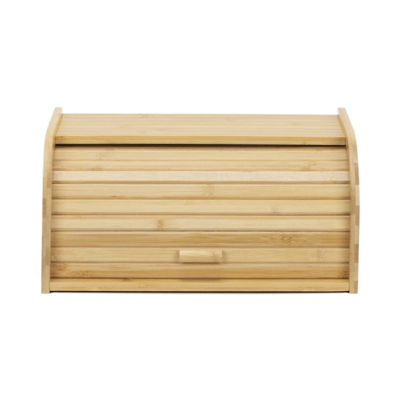 Chlebak Springos 38x28x18 cm bambusowy z roletą zamykany, brązowy 1 szt.