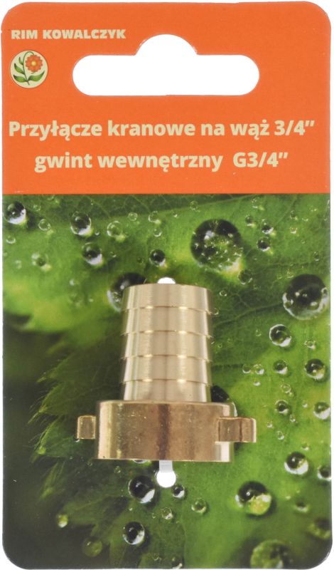 Przyłącze kranowe mosiężne 3/4" z gwintem wewnętrznym 3/4"