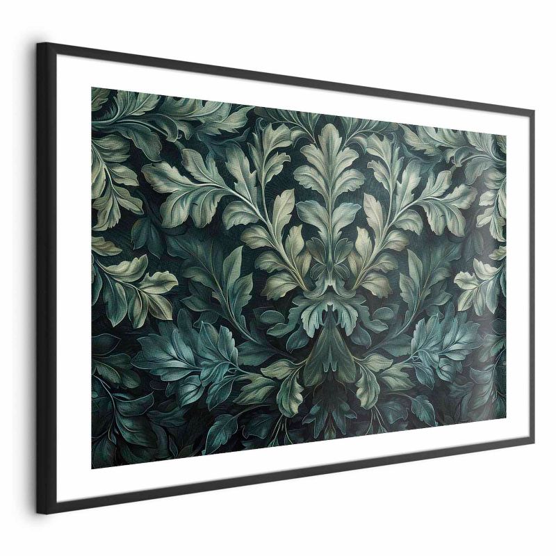 Plakat Artgeist Wiktoriańskie liście 90x60 cm z ramą czarną z marginesem 1 szt