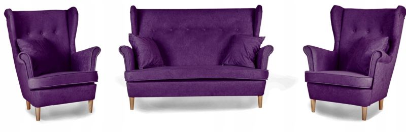 Zestaw wypoczynkowy uszak do salonu sofa fotele Family Meble ARI 1szt