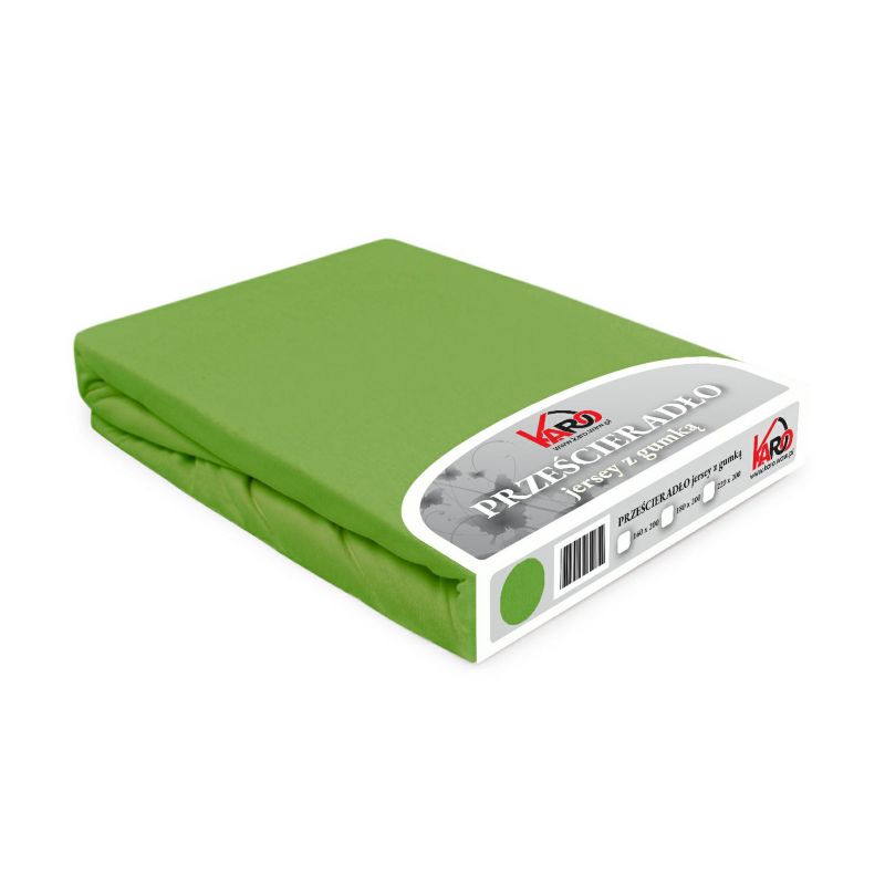 Prześcieradło jersey gumka Constance KARO 180x200 zielone kaktusowe 1 szt.