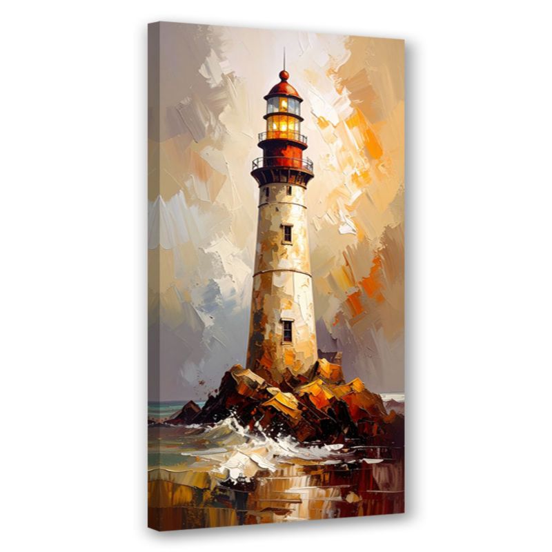 Obraz nowoczesny do salonu biura Feeby Latarnia morska imitacja farby 60x120cm 1szt