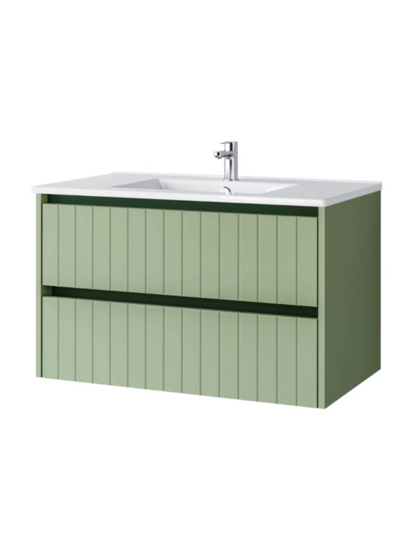 Zestaw szafka łazienkowa z umywalką ceramiczną Uptrend MELITO 80 Szałwia Mat 1 kpl.