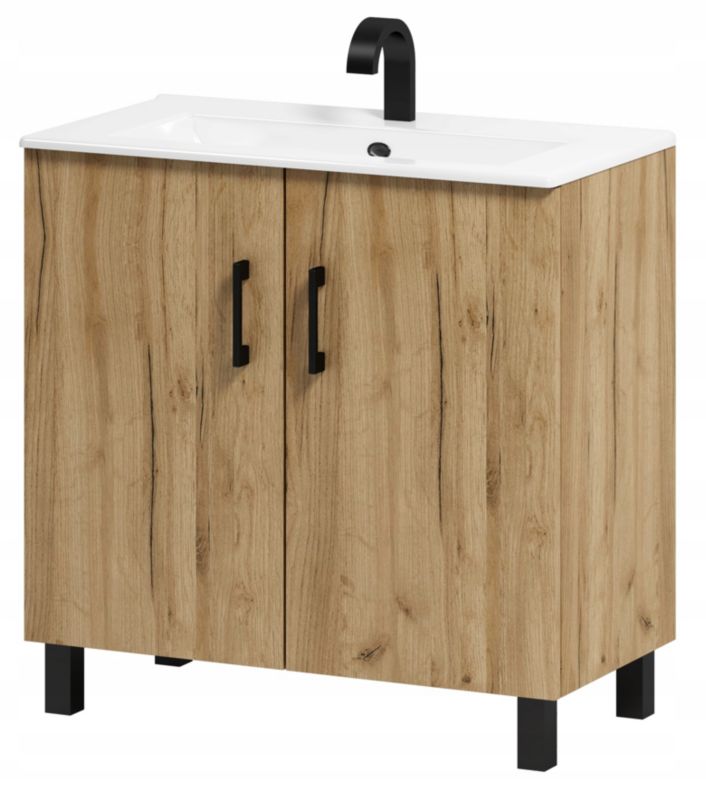 Szafka łazienkowa ADK Meble Viki 80 pod umywalkę dąb craft złoty 1 szt.