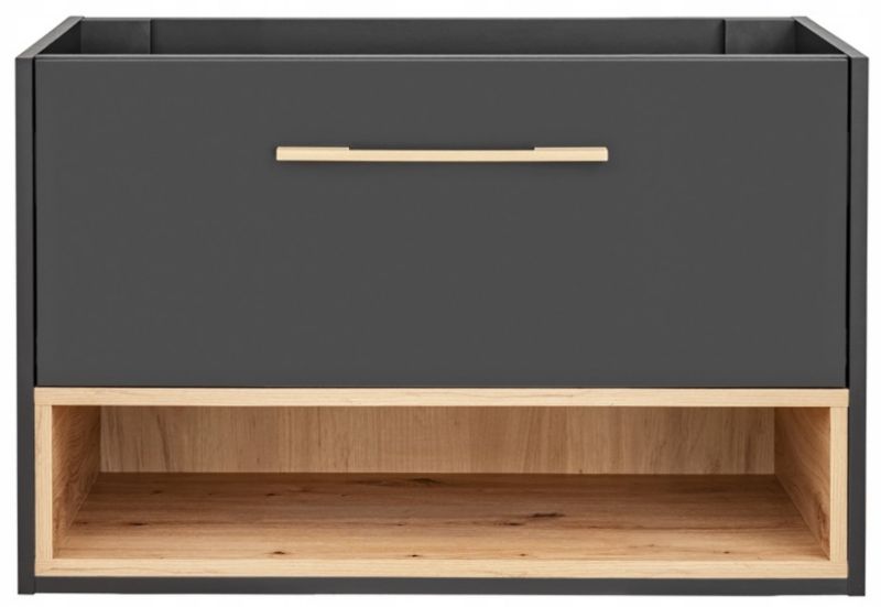 Szafka łazienkowa Furnidea 80 cm pod umywalkę szara dąb artisan Borneo 1 szt.