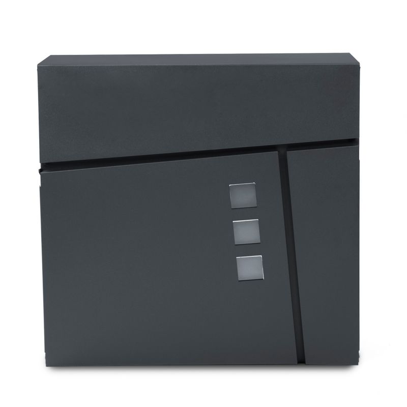 Skrzynka Pocztowa Zewnętrzna Seddo Antracyt Stalowa Z Gazetnikiem 2 Klucze 1 Szt.