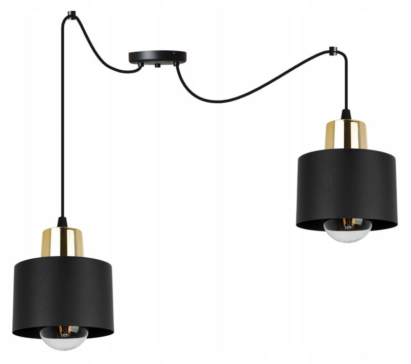 Lampa sufitowa wisząca Light Home LH Spider Panta 2x E27 60W czarny/złoty 1szt.