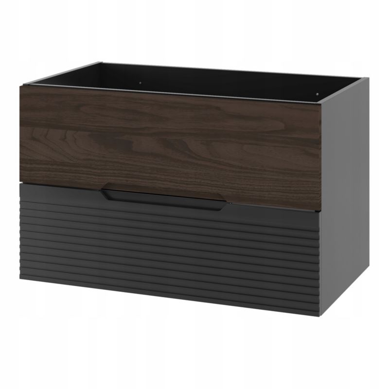 Szafka łazienkowa Furnidea 80 cm czarny orzech frezowane fronty Avella 1 szt.