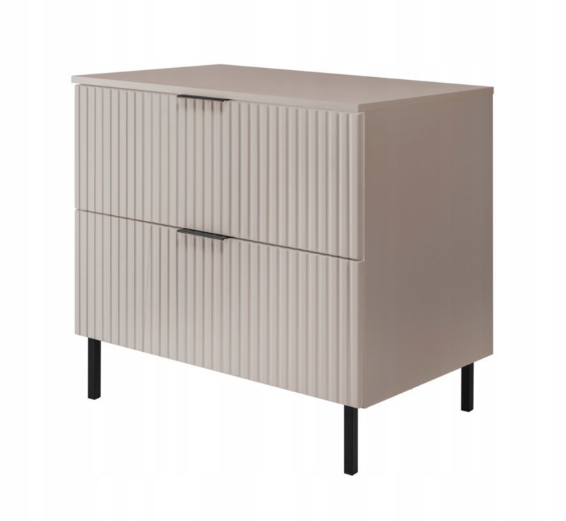 Szafka łazienkowa Furnidea 80 cm kaszmirowa ryflowana z blatem FLOW 1 szt.